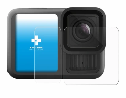 Image de l'appareil GoPro Hero 13 Black Ultra Wide Edition avec une grande variété de protections d'écran.