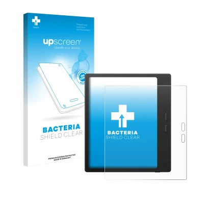 Face avant d’un emballage produit avec le logo de la marque upscreen. À côté, l’appareil Boox Go Color 7 Gen II est représenté