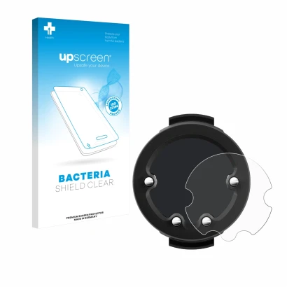 Face avant d’un emballage produit avec le logo de la marque upscreen. À côté, l’appareil Suunto Zoop est représenté avec la pr