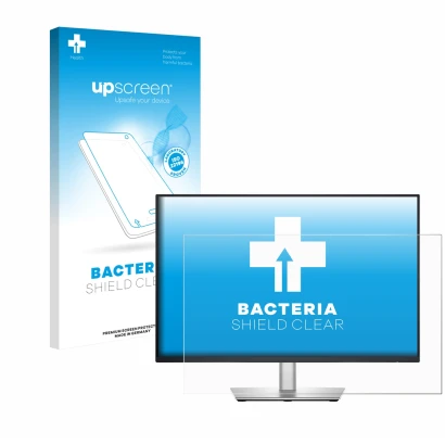 Face avant d’un emballage produit avec le logo de la marque upscreen. À côté, l’appareil Dell Pro 24 Plus P2425 est représenté