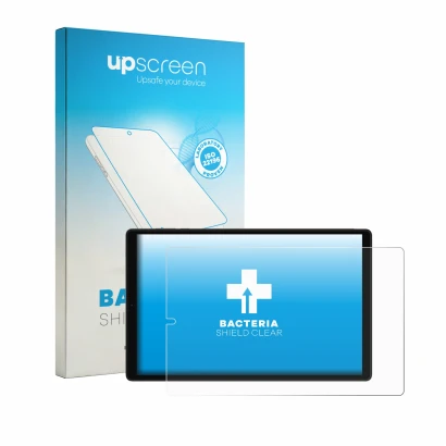 Face avant d’un emballage produit avec le logo de la marque upscreen. À côté, l’appareil PIXGOOD 2K 10.4" est représenté avec 