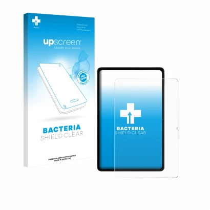 Face avant d’un emballage produit avec le logo de la marque upscreen. À côté, l’appareil Xiaomi Redmi Pad 2 Pro est représenté