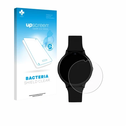 Face avant d’un emballage produit avec le logo de la marque upscreen. À côté, l’appareil One2Track Connect One est représenté 