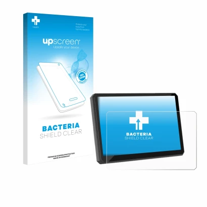 Face avant d’un emballage produit avec le logo de la marque upscreen. À côté, l’appareil Carpuride W502BS Pro 5" est représent