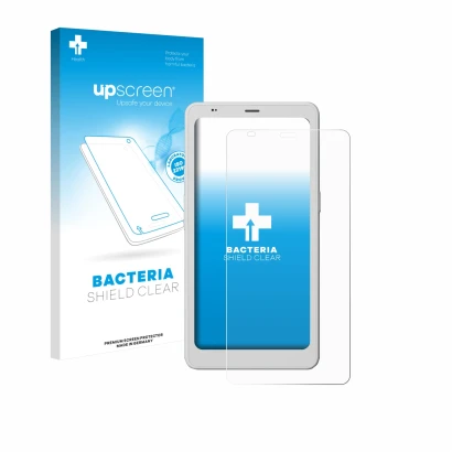 Face avant d’un emballage produit avec le logo de la marque upscreen. À côté, l’appareil Boox Palma 2 Pro est représenté avec 