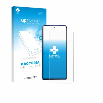 Face avant d’un emballage produit avec le logo de la marque upscreen. À côté, l’appareil Motorola Edge 60 Stylus est représent
