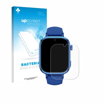 Face avant d’un emballage produit avec le logo de la marque upscreen. À côté, l’appareil Ruxingx T40 est représenté avec la pr