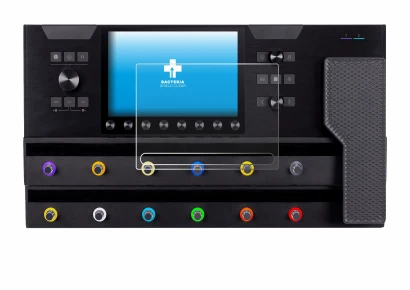 Image de l'appareil Line 6 Helix Stadium XL avec une grande variété de protections d'écran.