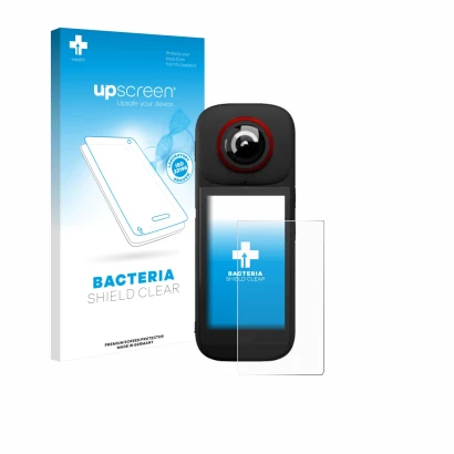 Face avant d’un emballage produit avec le logo de la marque upscreen. À côté, l’appareil Labpano PanoX V3 360° est représenté 