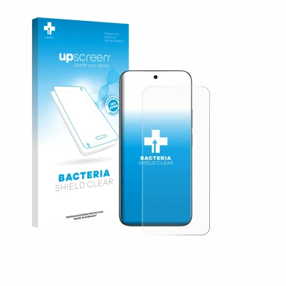 Face avant d’un emballage produit avec le logo de la marque upscreen. À côté, l’appareil realme C85 est représenté avec la pro