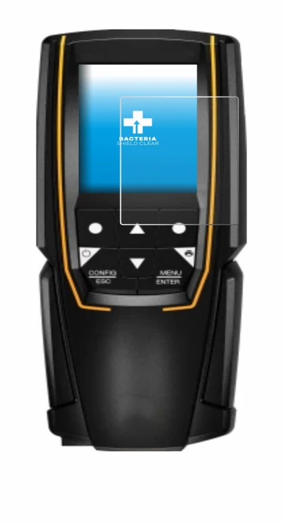 Image de l'appareil Testo 310 (2e Gen.) avec une grande variété de protections d'écran.