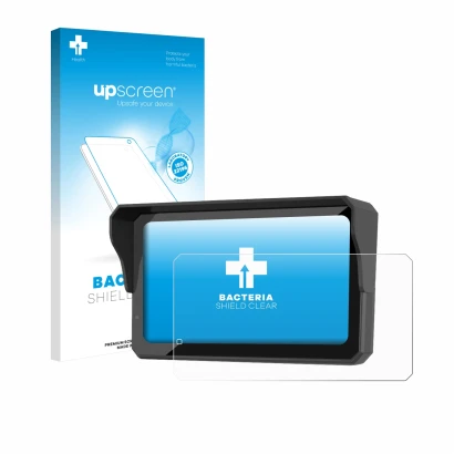 Face avant d’un emballage produit avec le logo de la marque upscreen. À côté, l’appareil Carpuride W602S Pro est représenté av