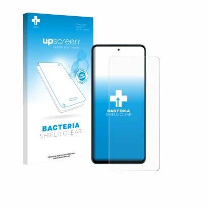 Face avant d’un emballage produit avec le logo de la marque upscreen. À côté, l’appareil Oppo A5 4G est représenté avec la pro