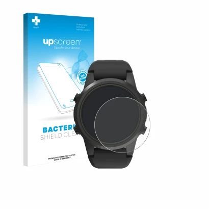 Face avant d’un emballage produit avec le logo de la marque upscreen. À côté, l’appareil Shearwater TERN TX est représenté ave