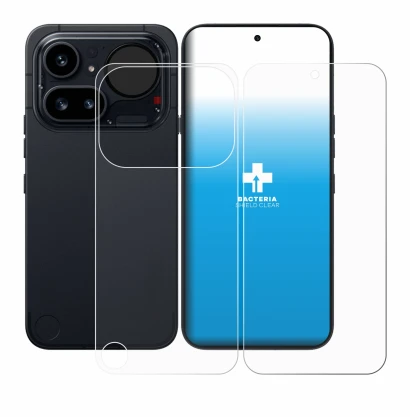 Image de l'appareil Nothing Phone (4a) Pro (Avant+Arrière) avec une grande variété de protections d'écran.