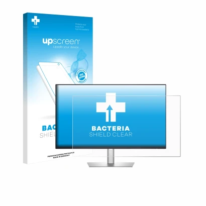 Face avant d’un emballage produit avec le logo de la marque upscreen. À côté, l’appareil Dell Professional P2426HE est représe