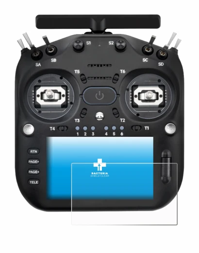 Image de l'appareil Radiomaster TX16S MK3 avec une grande variété de protections d'écran.