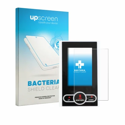 Face avant d’un emballage produit avec le logo de la marque upscreen. À côté, l’appareil QuivyLivy Speedometer est représenté 