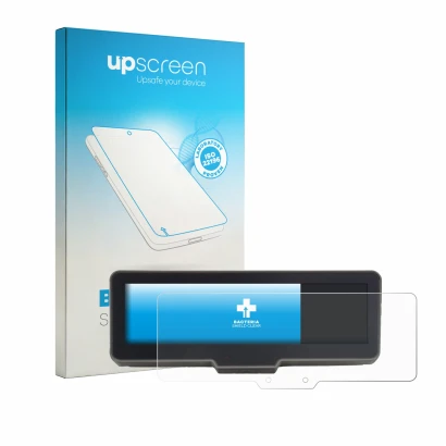 Face avant d’un emballage produit avec le logo de la marque upscreen. À côté, l’appareil KTM H88 TFT Display est représenté av