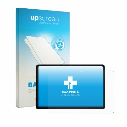 Face avant d’un emballage produit avec le logo de la marque upscreen. À côté, l’appareil ASUS Chromebook CM32 est représenté a