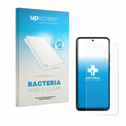 Face avant d’un emballage produit avec le logo de la marque upscreen. À côté, l’appareil Motorola Moto G37 est représenté avec