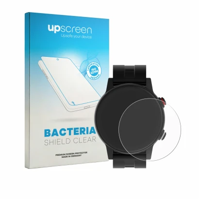 Face avant d’un emballage produit avec le logo de la marque upscreen. À côté, l’appareil James R9 est représenté avec la prote
