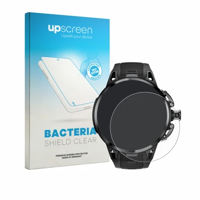 Face avant d’un emballage produit avec le logo de la marque upscreen. À côté, l’appareil Lokmat Appllp 4 Pro est représenté av