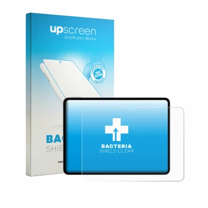 Face avant d’un emballage produit avec le logo de la marque upscreen. À côté, l’appareil Oppo Pad 6 est représenté avec la pro