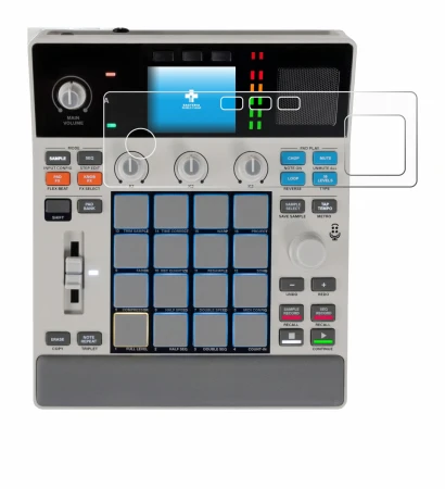 Image de l'appareil Akai MPC Sample avec une grande variété de protections d'écran.