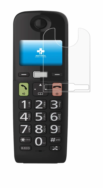 Image de l'appareil Panasonic KX-TGU130 avec une grande variété de protections d'écran.