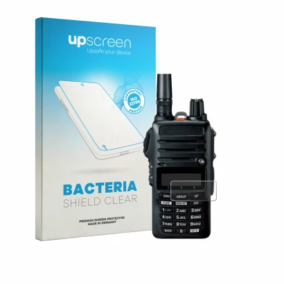Face avant d’un emballage produit avec le logo de la marque upscreen. À côté, l’appareil Yaesu FTA-250 est représenté avec la