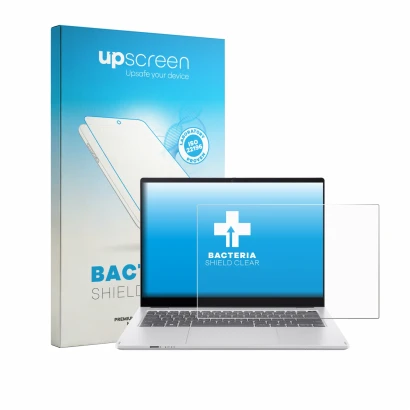 Face avant d’un emballage produit avec le logo de la marque upscreen. À côté, l’appareil Acer Swift Spin 14 AI est représenté