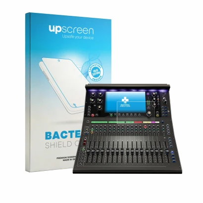 Face avant d’un emballage produit avec le logo de la marque upscreen. À côté, l’appareil Allen&Heat SQ5 Plus est représenté av