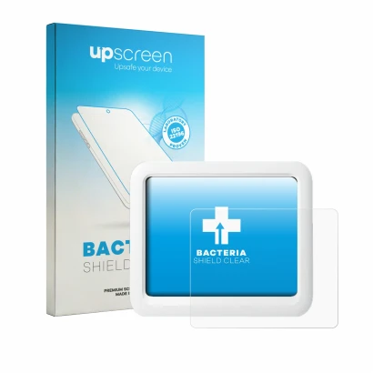 Face avant d’un emballage produit avec le logo de la marque upscreen. À côté, l’appareil SwitchBot Meter Pro est représenté av
