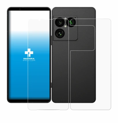 Image de l'appareil Sony Xperia 1 VIII (Avant+Arrière) avec une grande variété de protections d'écran.