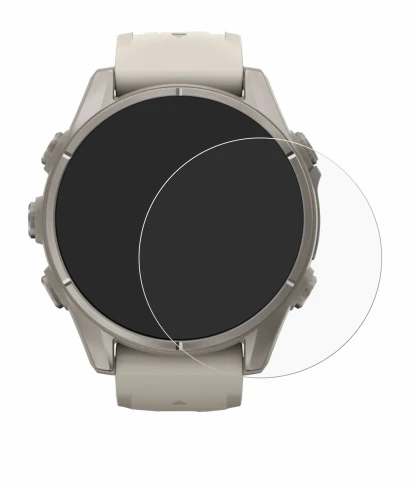 Image de l'appareil Garmin Fenix 9 (43 mm) avec une grande variété de protections d'écran.