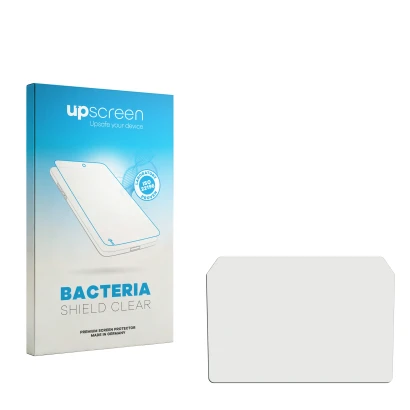 Face avant d’un emballage produit avec le logo de la marque upscreen. À côté se trouve la protection d’écran correspondante.
