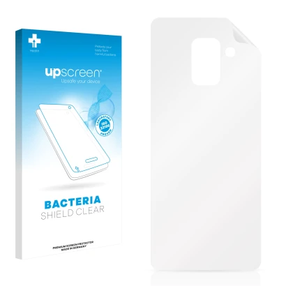 Face avant d’un emballage produit avec le logo de la marque upscreen. À côté se trouve la protection d’écran correspondante.