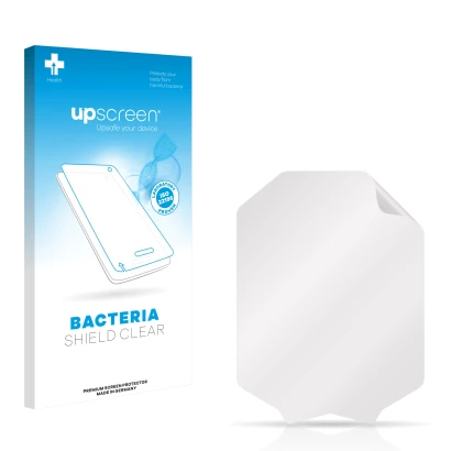 Face avant d’un emballage produit avec le logo de la marque upscreen. À côté se trouve la protection d’écran correspondante.