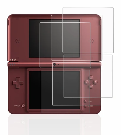 Image de l'appareil Nintendo DSi XL avec une grande variété de protections d'écran.