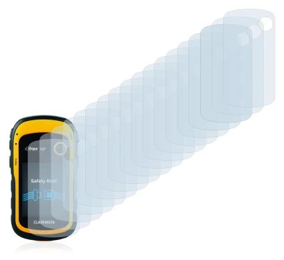 Image de l'appareil Garmin eTrex 10 avec une grande variété de protections d'écran.