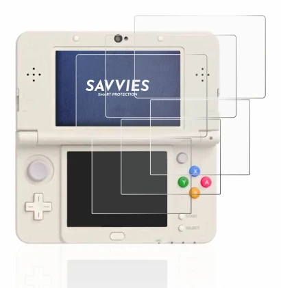 Image de l'appareil Nintendo New 3DS avec une grande variété de protections d'écran.