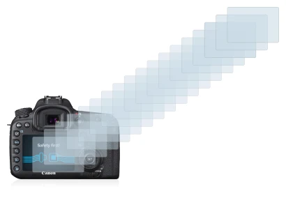 Image de l'appareil Canon EOS 7D Mark II avec une grande variété de protections d'écran.