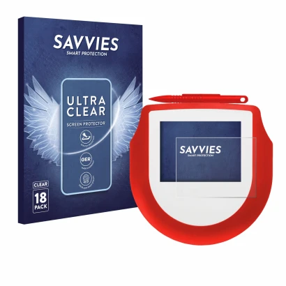 Face avant d’un emballage produit avec le logo de la marque Savvies. À côté, l’appareil Signotec Signature Pad Omega est repré