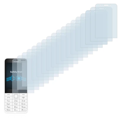 Image de l'appareil Nokia 230 avec une grande variété de protections d'écran.