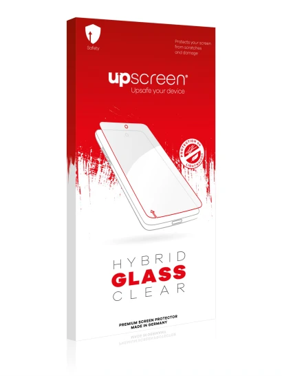 Face avant d’un emballage produit avec le logo de la marque upscreen