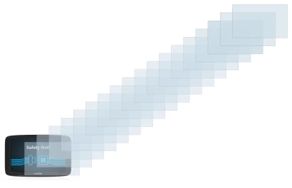 Image de l'appareil TomTom Start 62 avec une grande variété de protections d'écran.