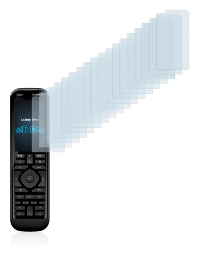 Image de l'appareil Logitech Harmony Elite avec une grande variété de protections d'écran.
