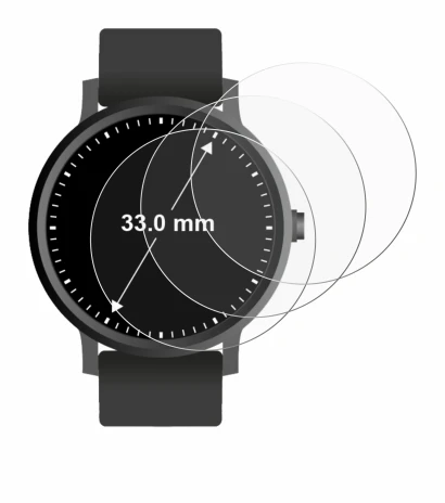 Image de l'appareil Circulaire Displays (ø: 33 mm) avec une grande variété de protections d'écran.