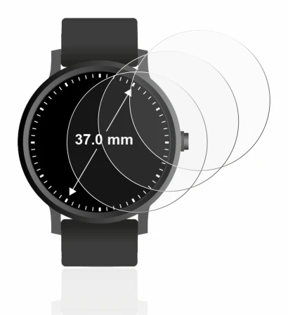 Image de l'appareil Circulaire Displays (ø: 37 mm) avec une grande variété de protections d'écran.